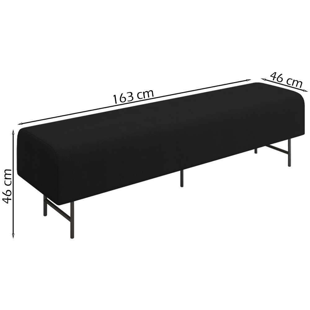 Puff Recamier 163 cm Pes Metal Baid Veludo SL 944 Peer