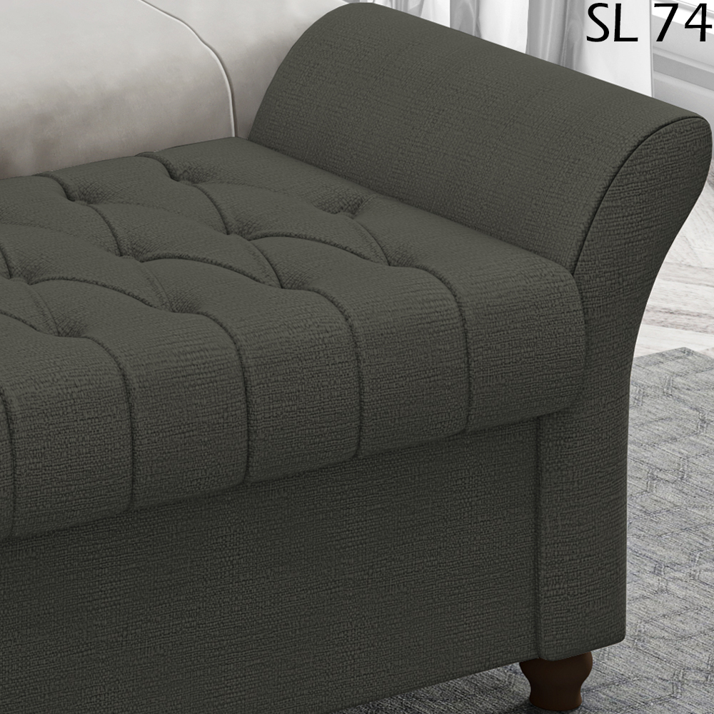 Recamier Calçadeira Bau 140 cm Pes MDF Ogeo Linho SL 74 Peer