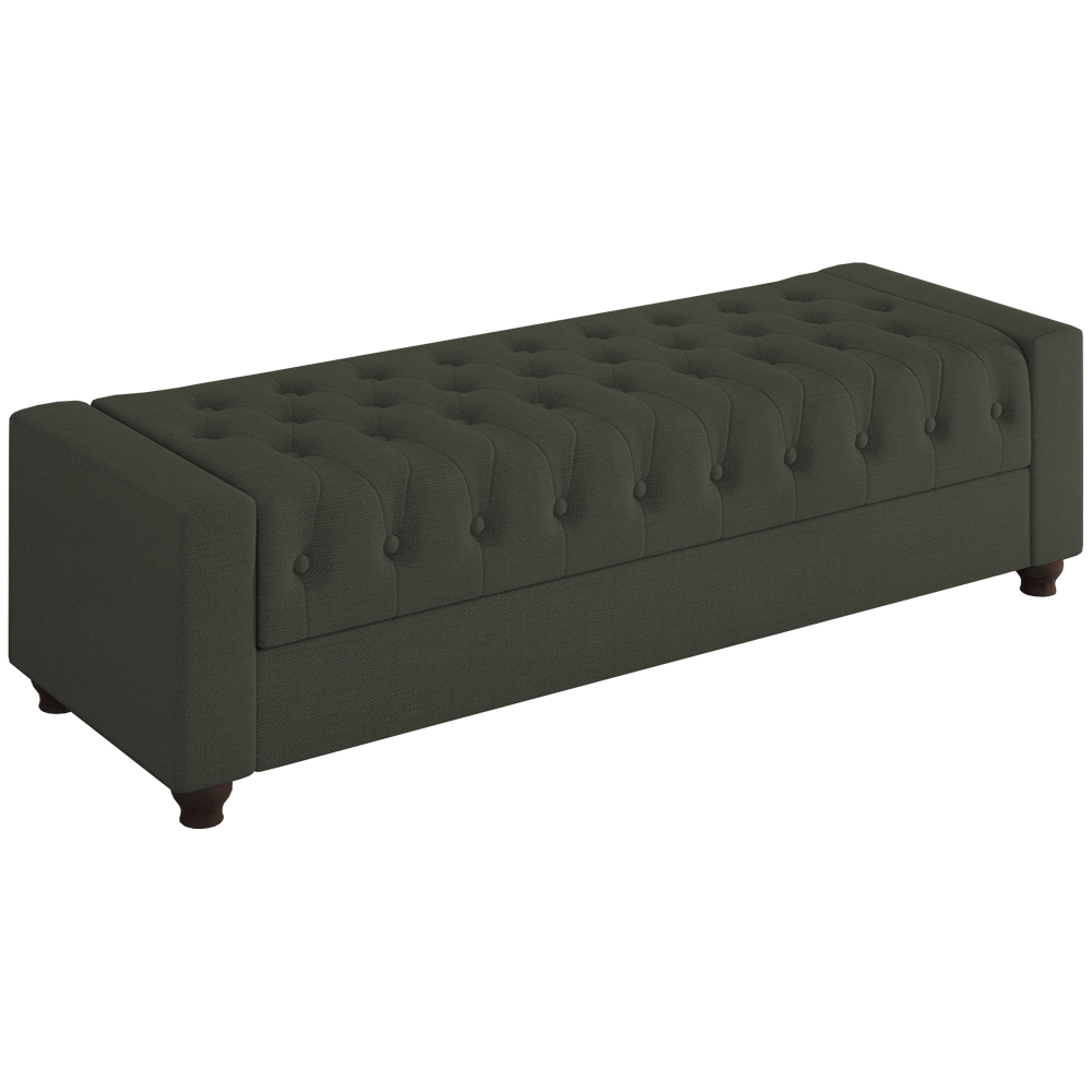 Recamier Calçadeira Bau 140 cm Pes MDF Parri Linho SL 74 Peer