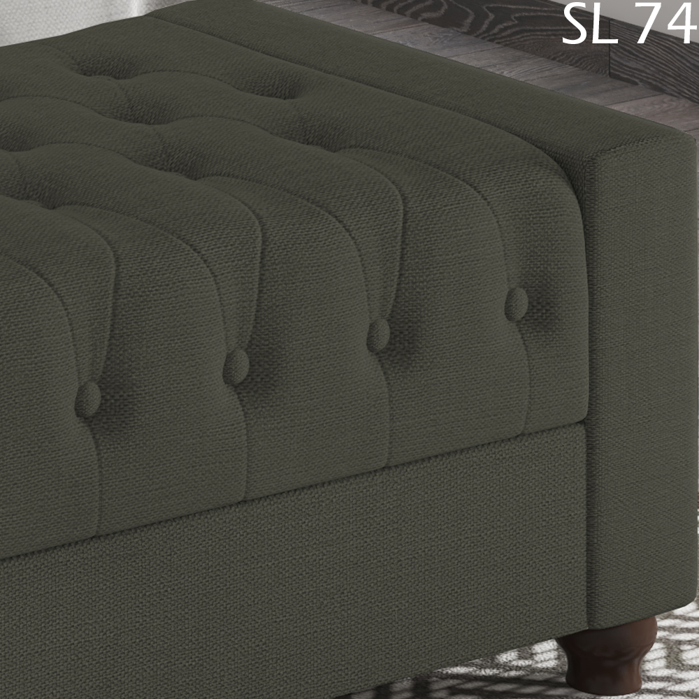 Recamier Calçadeira Bau 140 cm Pes MDF Parri Linho SL 74 Peer