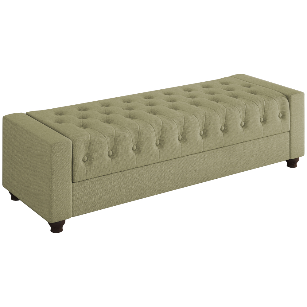 Recamier Calçadeira Bau 140 cm Pes MDF Parri Linho SL 75 Peer