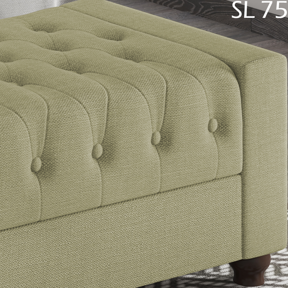Recamier Calçadeira Bau 140 cm Pes MDF Parri Linho SL 75 Peer