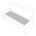 Recamier Calçadeira Bau 140 cm Pes MDF Parri Linho SL 76 Peer