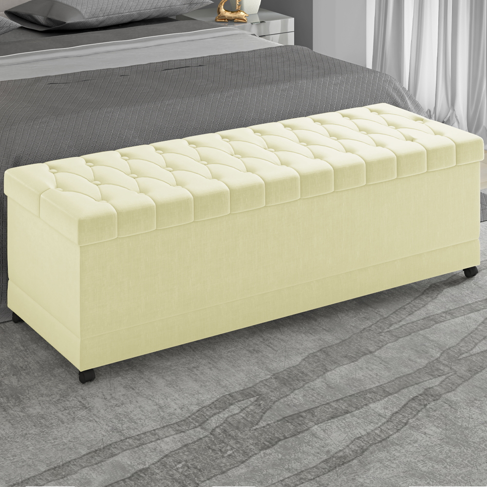 Recamier Calçadeira Bau 140 cm Rodizios Madi Corano TCS 350 Peer