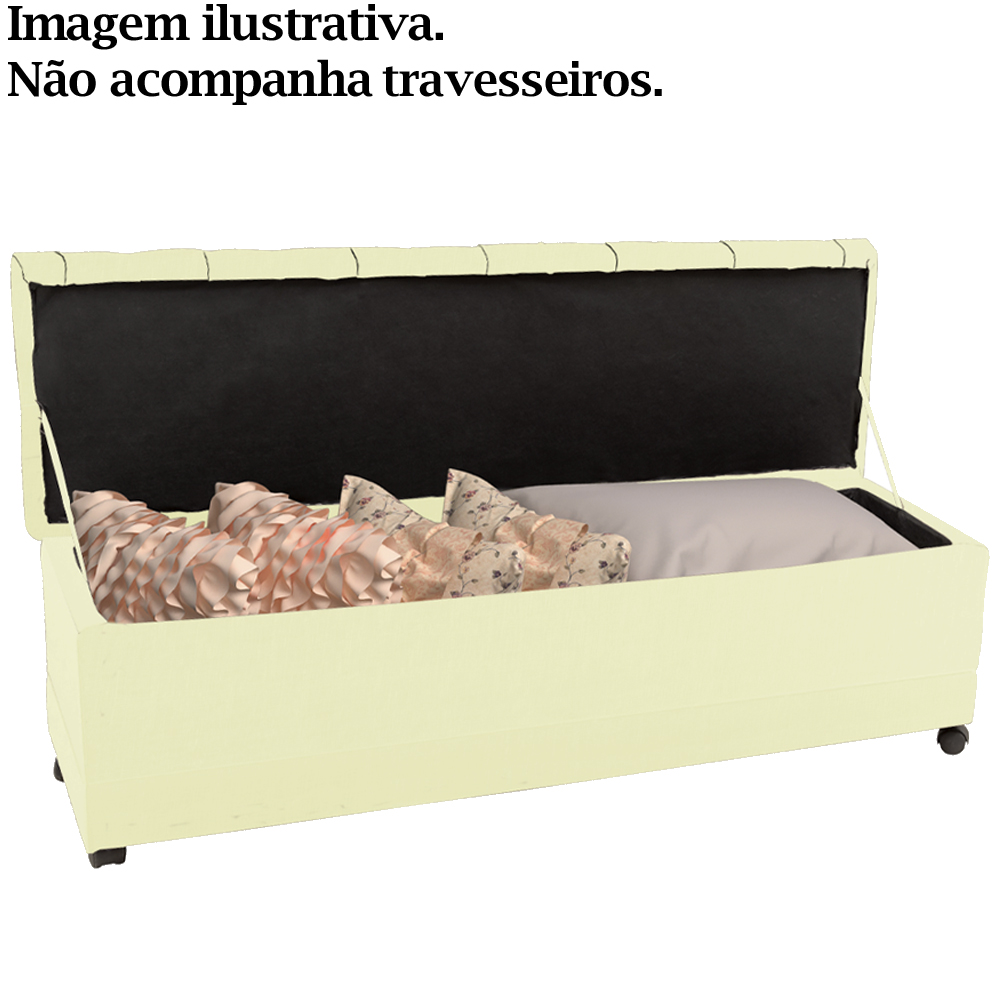 Recamier Calçadeira Bau 140 cm Rodizios Madi Corano TCS 350 Peer