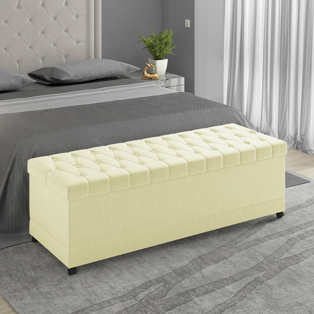 Recamier Calçadeira Bau 140 cm Rodizios Madi Corano TCS 350 Peer