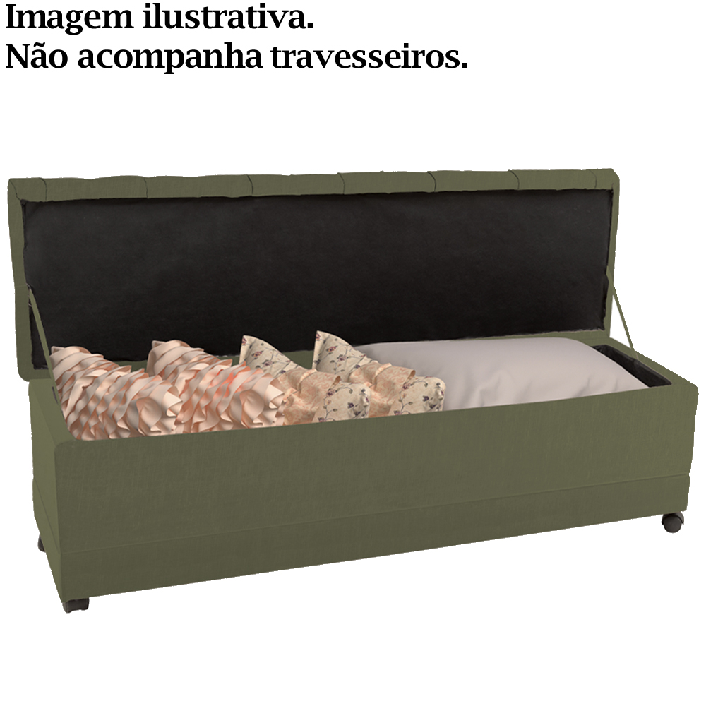 Recamier Calçadeira Bau 140 cm Rodizios Madi Corano TCS 357 Peer
