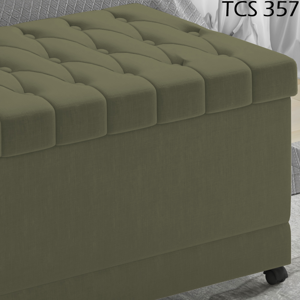 Recamier Calçadeira Bau 140 cm Rodizios Madi Corano TCS 357 Peer