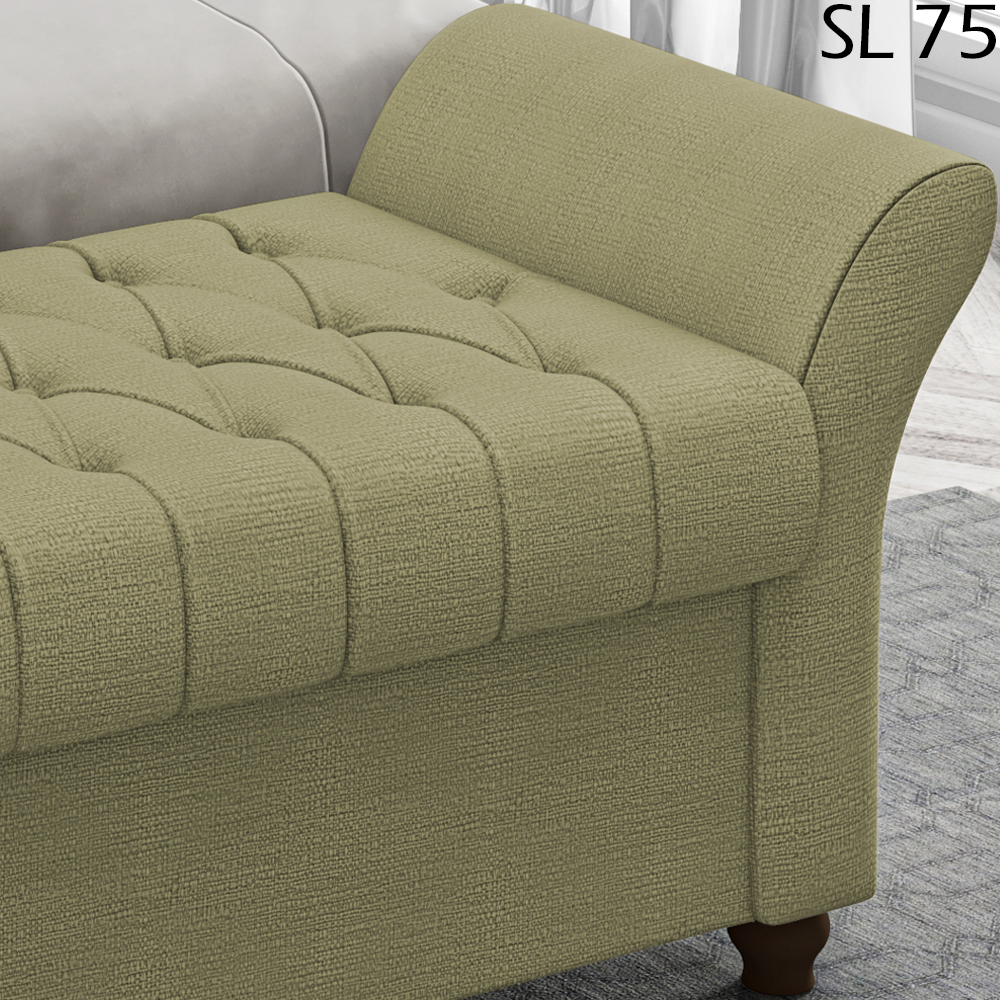Recamier Calçadeira Bau 160 cm Pes MDF Ogeo Linho SL 75 Peer