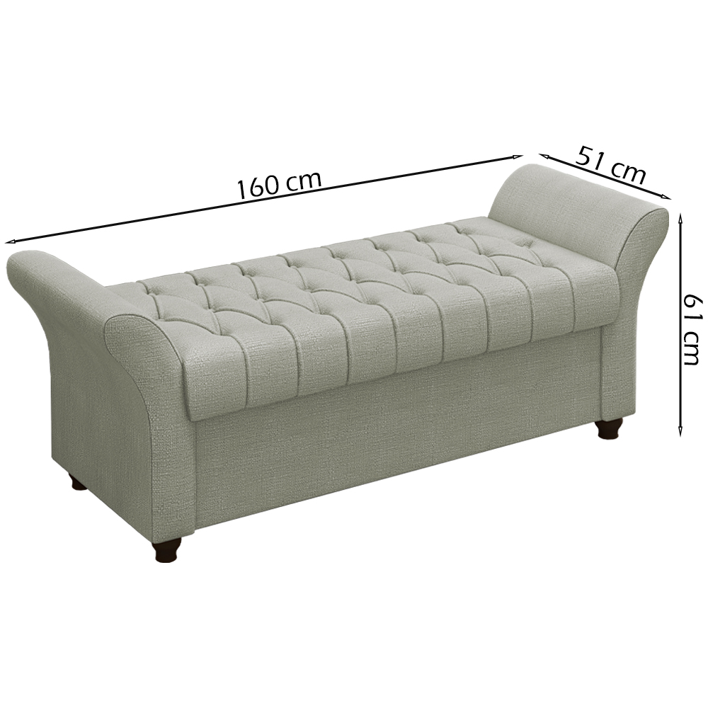 Recamier Calçadeira Bau 160 cm Pes MDF Ogeo Linho SL 76 Peer