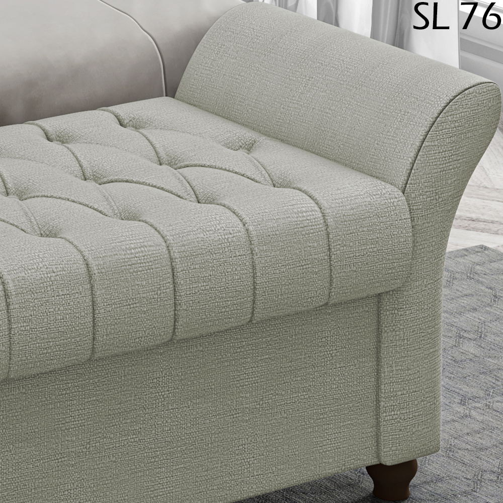 Recamier Calçadeira Bau 160 cm Pes MDF Ogeo Linho SL 76 Peer