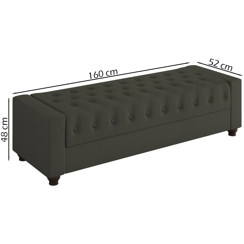 Recamier Calçadeira Bau 160 cm Pes MDF Parri Linho SL 74 Peer