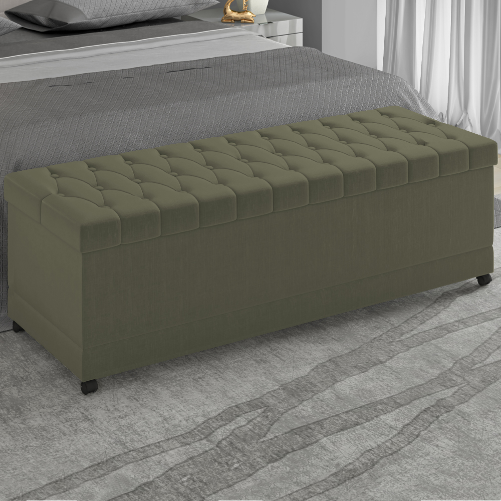 Recamier Calçadeira Bau 160 cm Rodizios Madi Corano TCS 357 Peer