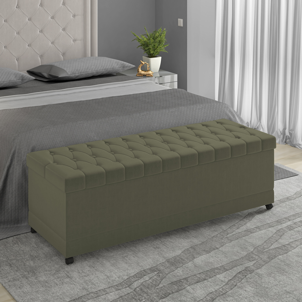 Recamier Calçadeira Bau 160 cm Rodizios Madi Corano TCS 357 Peer