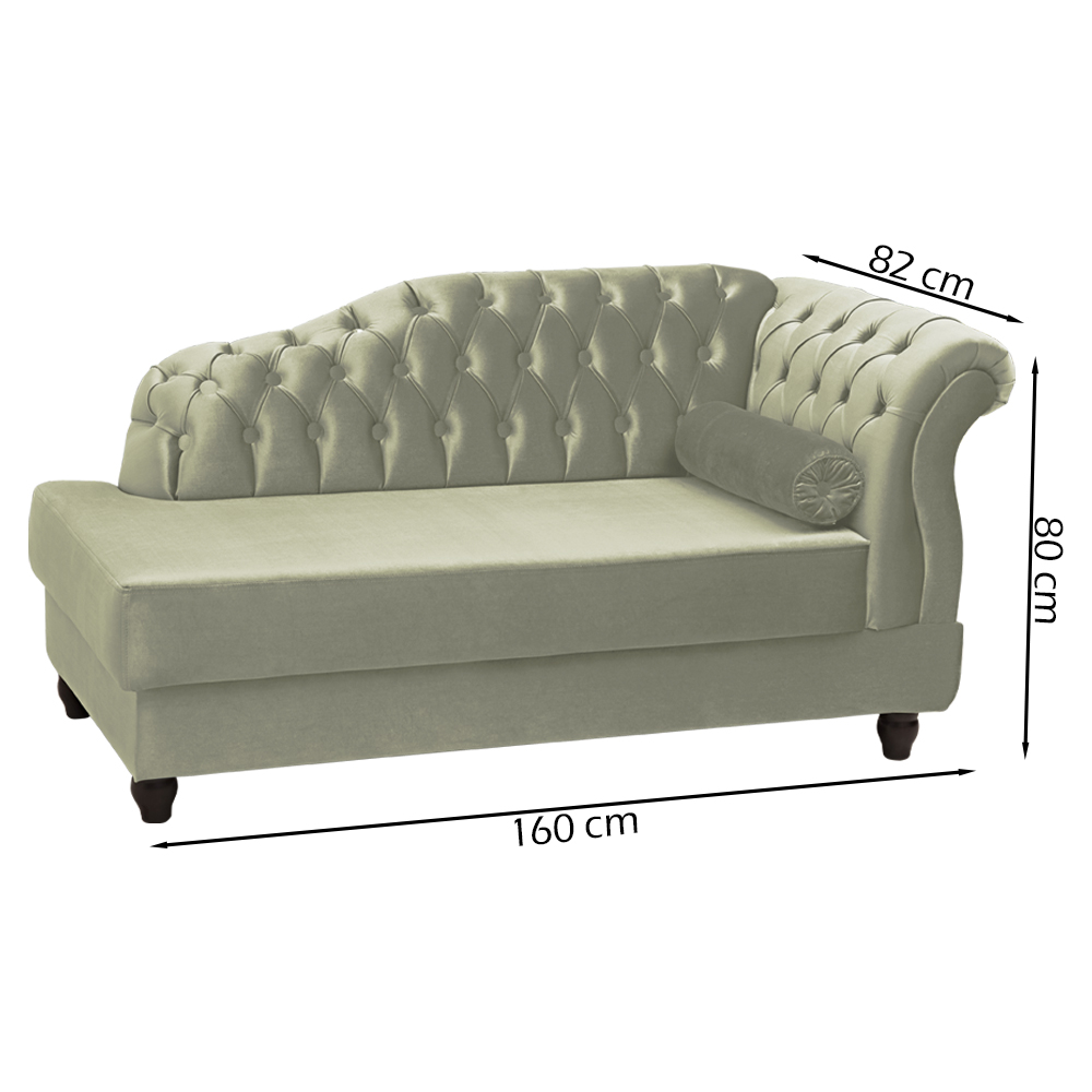 Recamier Diva Chaise Capitone 160 cm Pes MDF Gane SL 940 Veludo Peer