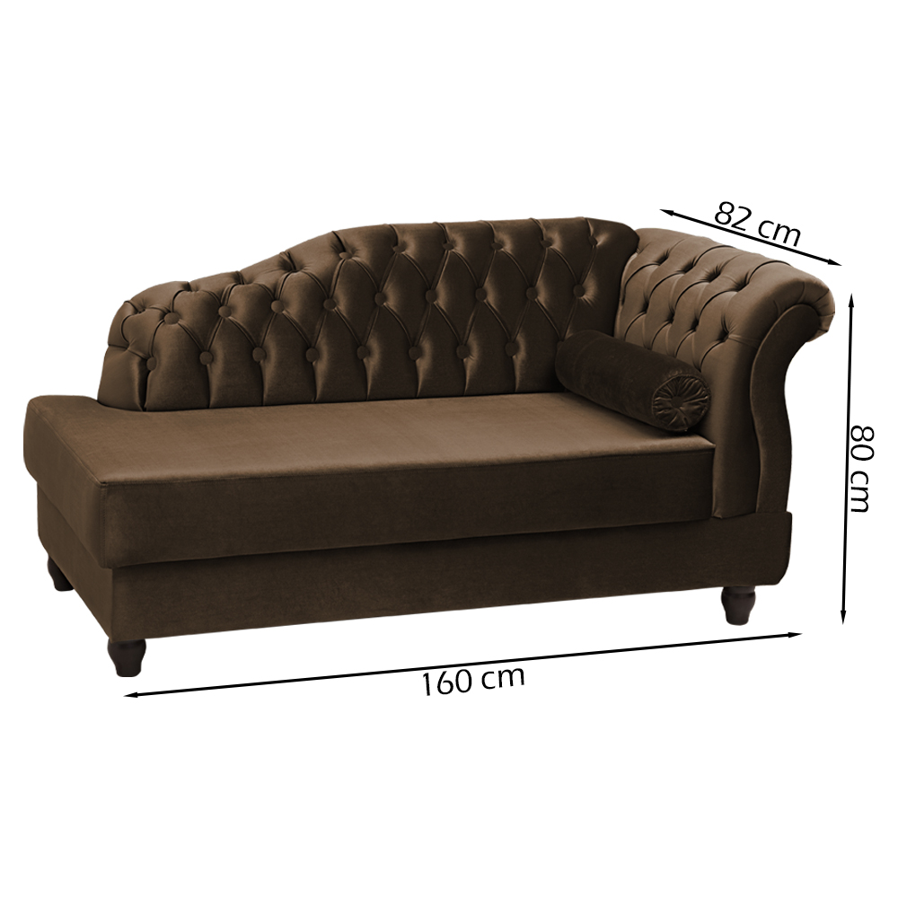 Recamier Diva Chaise Capitone 160 cm Pes MDF Gane SL 942 Veludo Peer