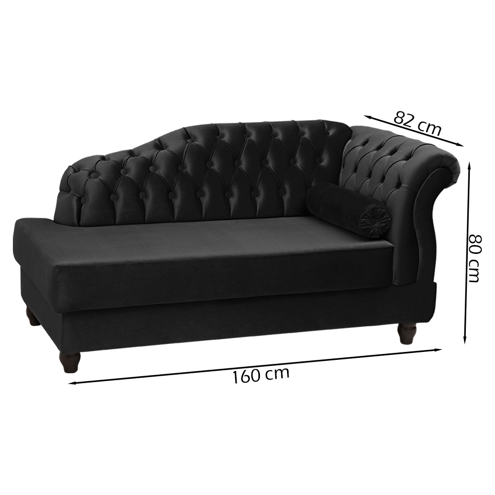 Recamier Diva Chaise Capitone 160 cm Pes MDF Gane SL 944 Veludo Peer