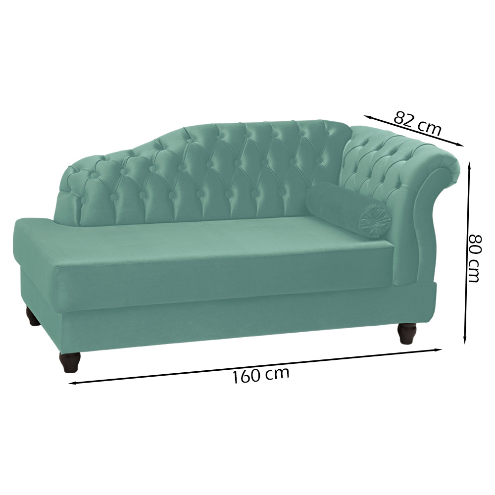Recamier Diva Chaise Capitone 160 cm Pes MDF Gane SL 946 Veludo Peer