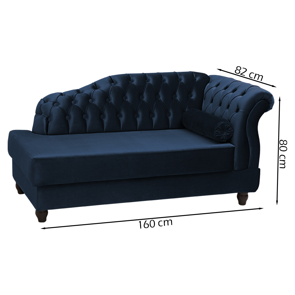 Recamier Diva Chaise Capitone 160 cm Pes MDF Gane SL 948 Veludo Peer