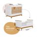 Berço Mini Cama Biscoito com Regulagem de Altura e Pés Fixo Branco Acetinado/Nature