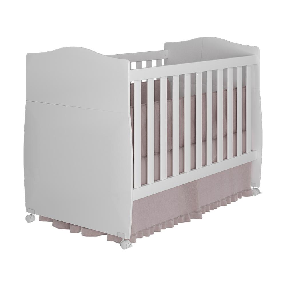 Berço Mini Cama Conforto Suporte pra Mosqueteiro e Rodizios Branco