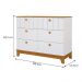 Comoda Biscoito Quarto Infantil com 6 Gavetas Branco Acetinado/Nature