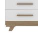 Conjunto com 2 Berços e 1 Cômoda 1 PT 4 GV Retrô Branco e Carvalho