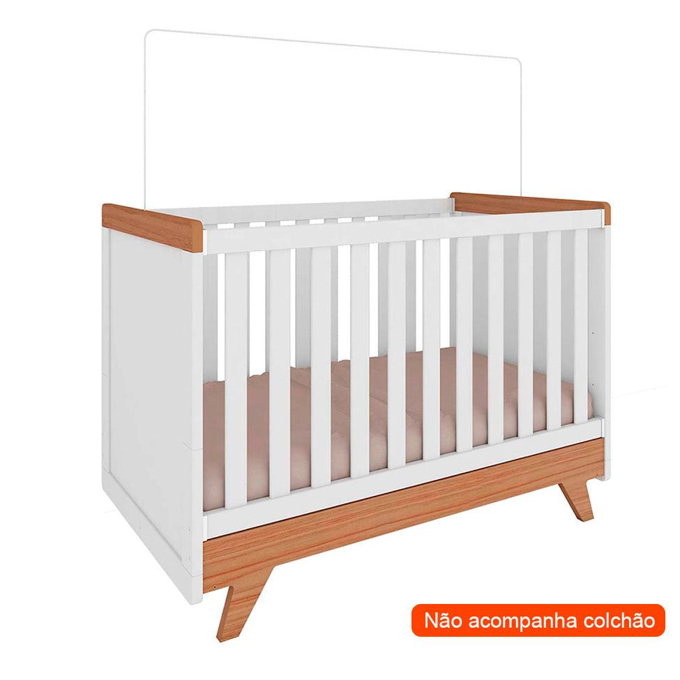 Quarto Infantil Decorado Retrô Branco e Carvalho