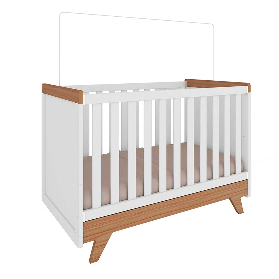 Quarto Infantil Decorado Retrô Branco e Carvalho