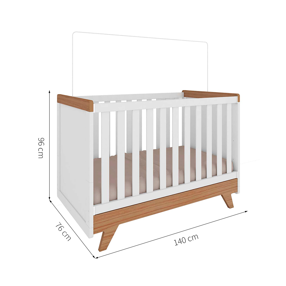 Quarto Infantil Decorado Retrô Branco e Carvalho