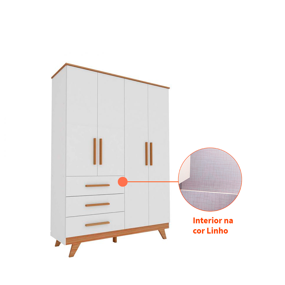 Quarto Infantil Decorado Retrô Branco e Carvalho