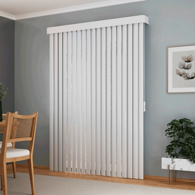Persiana Vertical Em Pvc Com Bando Crisdan Largura 1,40 X 1,20 Altura Branco