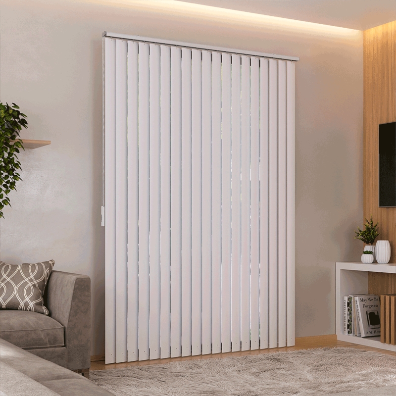 Persiana Vertical Em Pvc Crisdan Largura 1,40 X 1,20 Altura Branco
