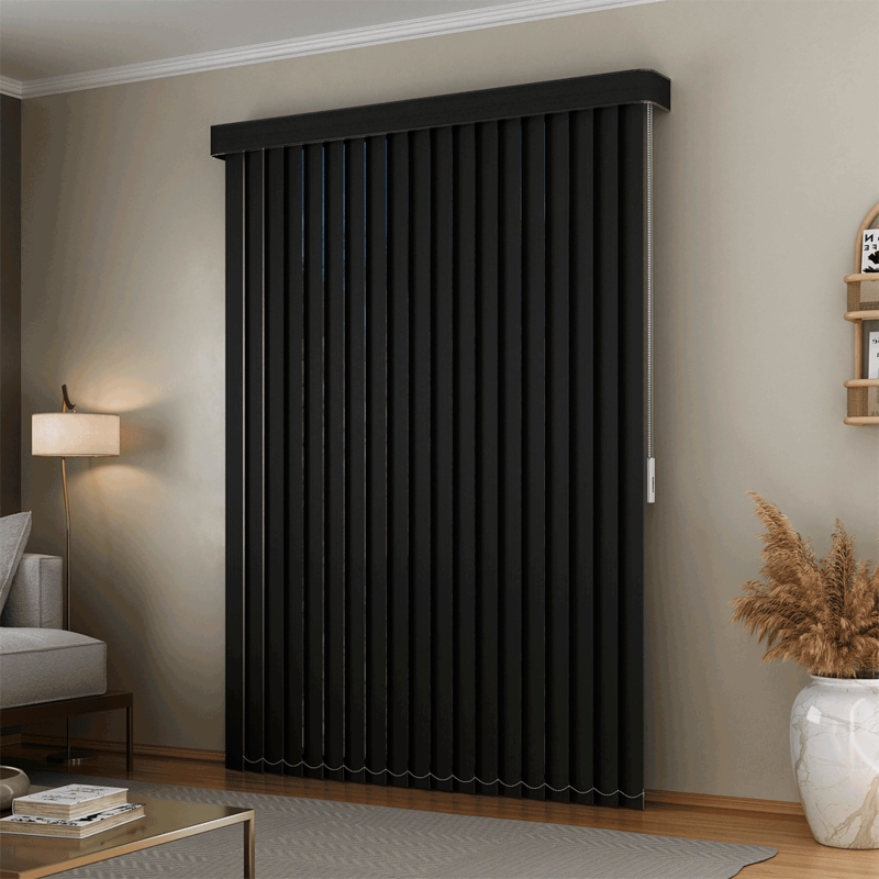 Persiana Vertical Em Tecido Blackout Com Bando Crisdan Largura 1,70 X 1,50 Altura Preto
