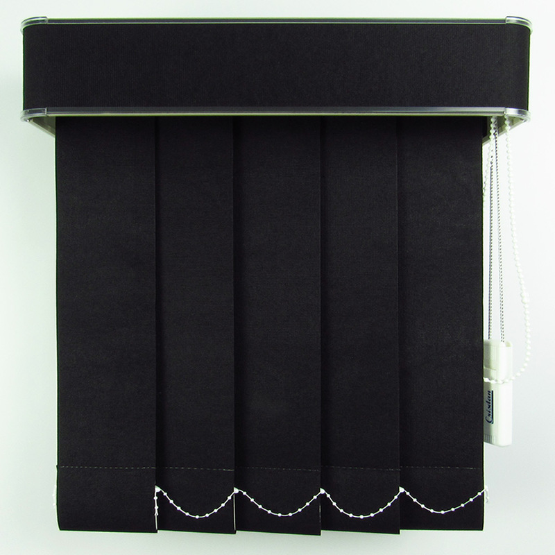 Persiana Vertical Em Tecido Blackout Com Bando Crisdan Largura 2,70 X 1,70 Altura Preto