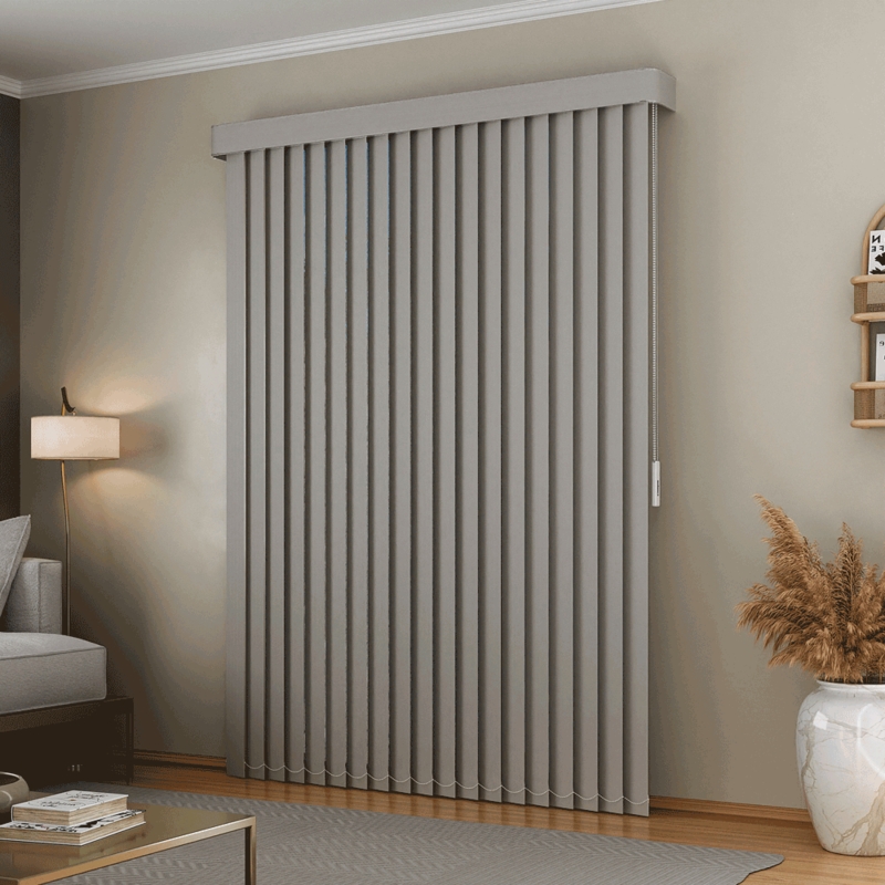 Persiana Vertical Em Tecido Blackout Crisdan Largura 1,00 X 1,40 Altura Cinza
