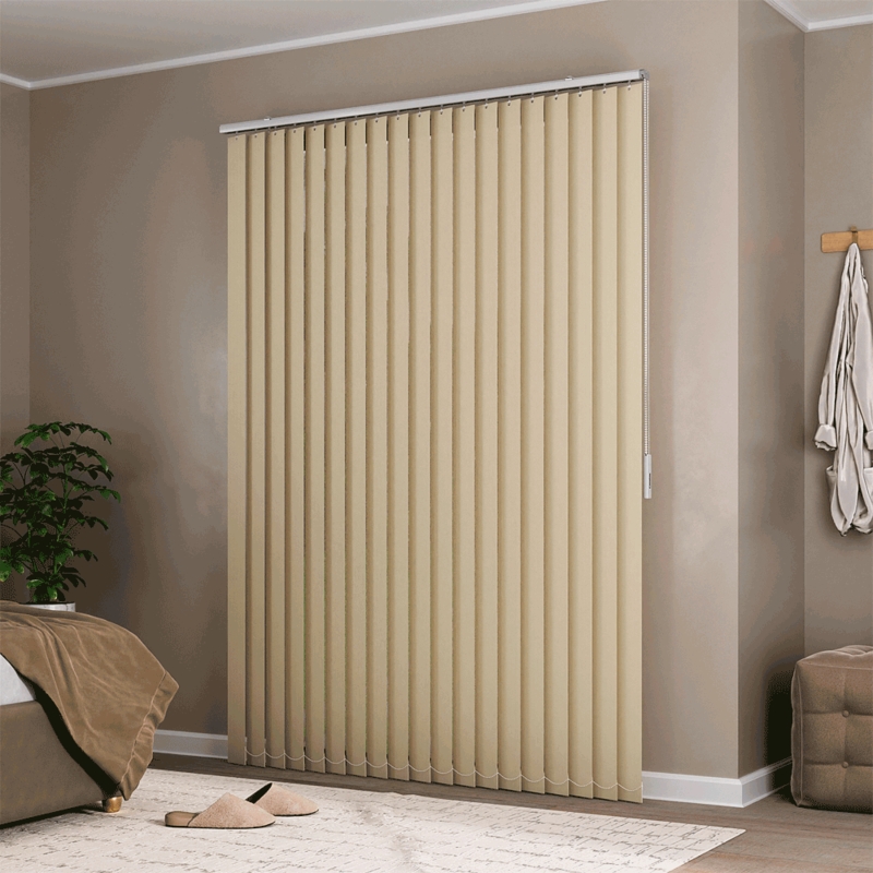 Persiana Vertical Em Tecido Blackout Crisdan Largura 1,70 X 1,40 Altura Creme