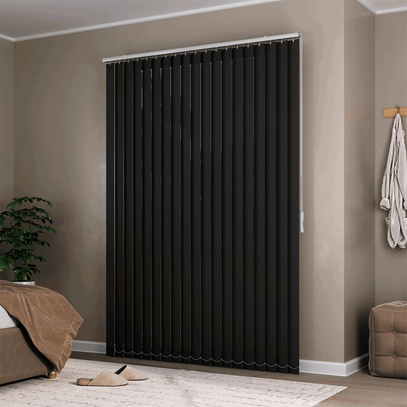 Persiana Vertical Em Tecido Blackout Crisdan Largura 1,70 X 2,20 Altura Preto