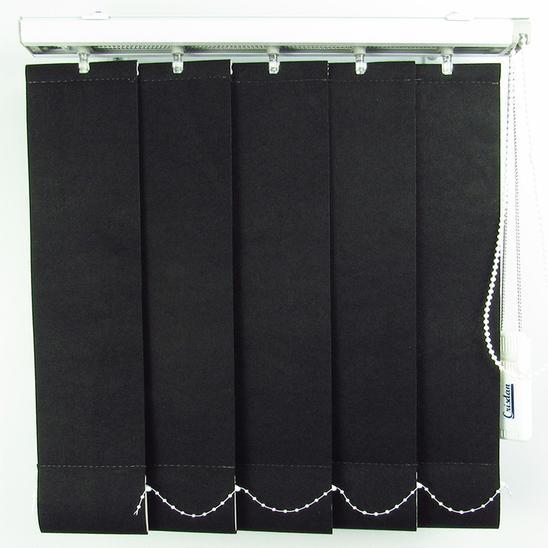 Persiana Vertical Em Tecido Blackout Crisdan Largura 1,70 X 2,20 Altura Preto