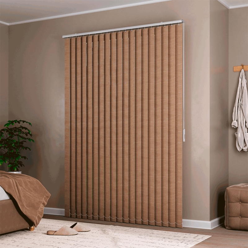 Persiana Vertical Em Tecido Blackout Crisdan Largura 1,80 X 1,30 Altura Bege Mescla