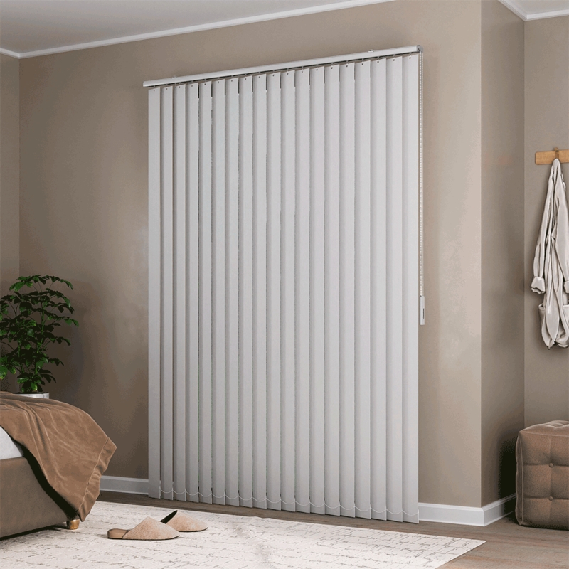 Persiana Vertical Em Tecido Blackout Crisdan Largura 1,80 X 1,30 Altura Branco