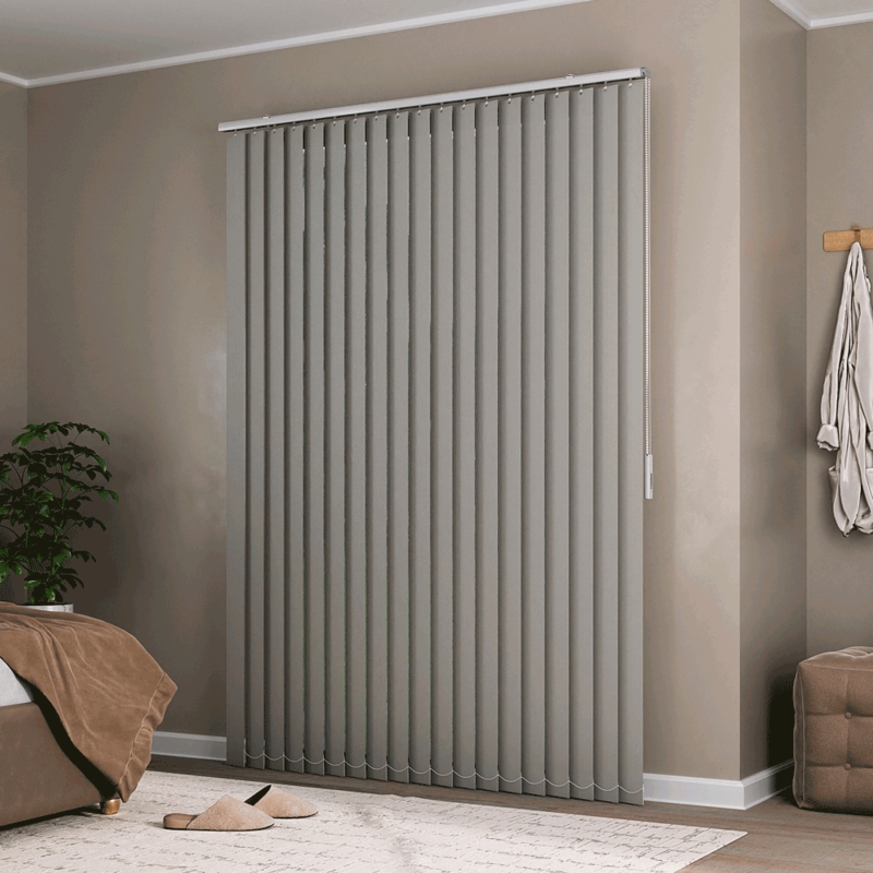 Persiana Vertical Em Tecido Blackout Crisdan Largura 1,80 X 1,30 Altura Cinza