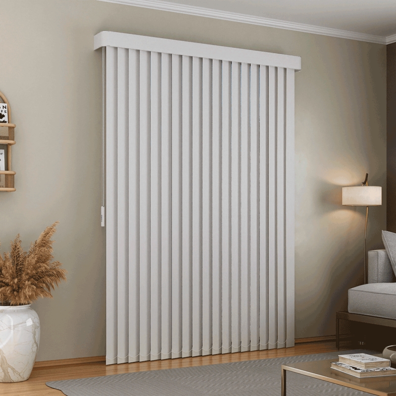 Persiana Vertical Em Tecido Com Bando Crisdan Largura 1,30 X 1,30 Altura Branco