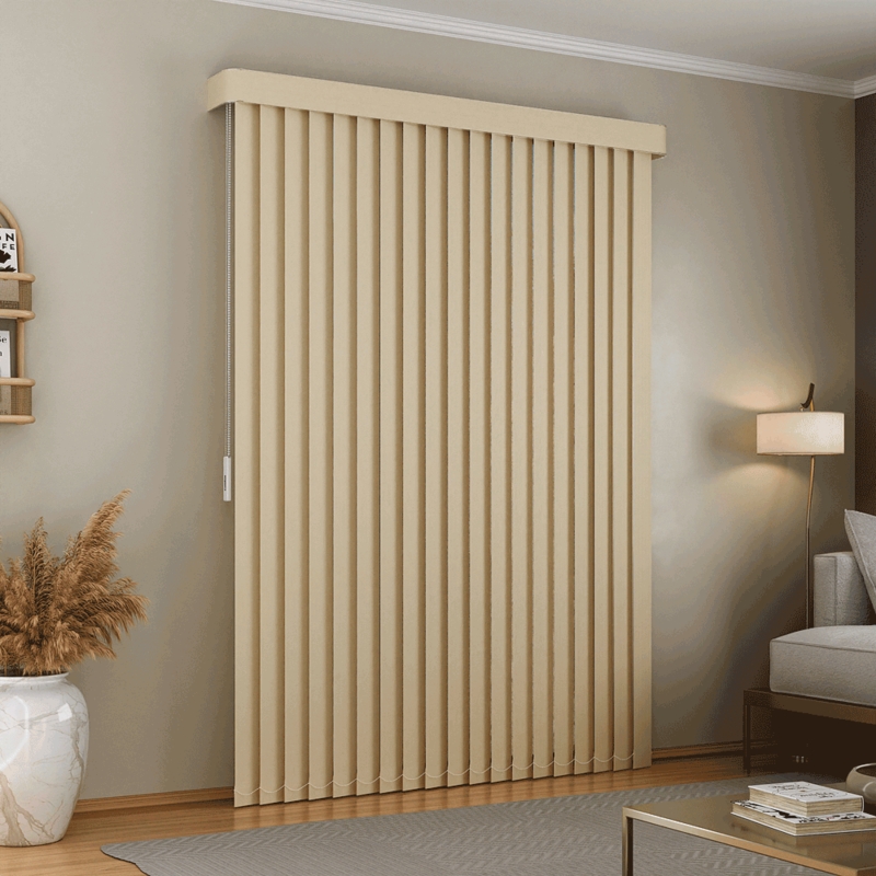 Persiana Vertical Em Tecido Com Bando Crisdan Largura 1,30 X 2,30 Altura Creme