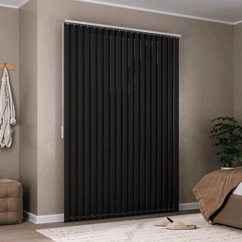 Persiana Vertical Em Tecido Crisdan Largura 1,90 X 1,50 Altura Preto