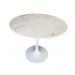 Mesa De Jantar Tulipa Saarinen Redonda 100 cm Mármore Branco Extra