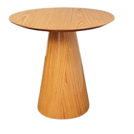 Mesa Lateral Cone Redonda 51 cm Laminada em Madeira Freijó