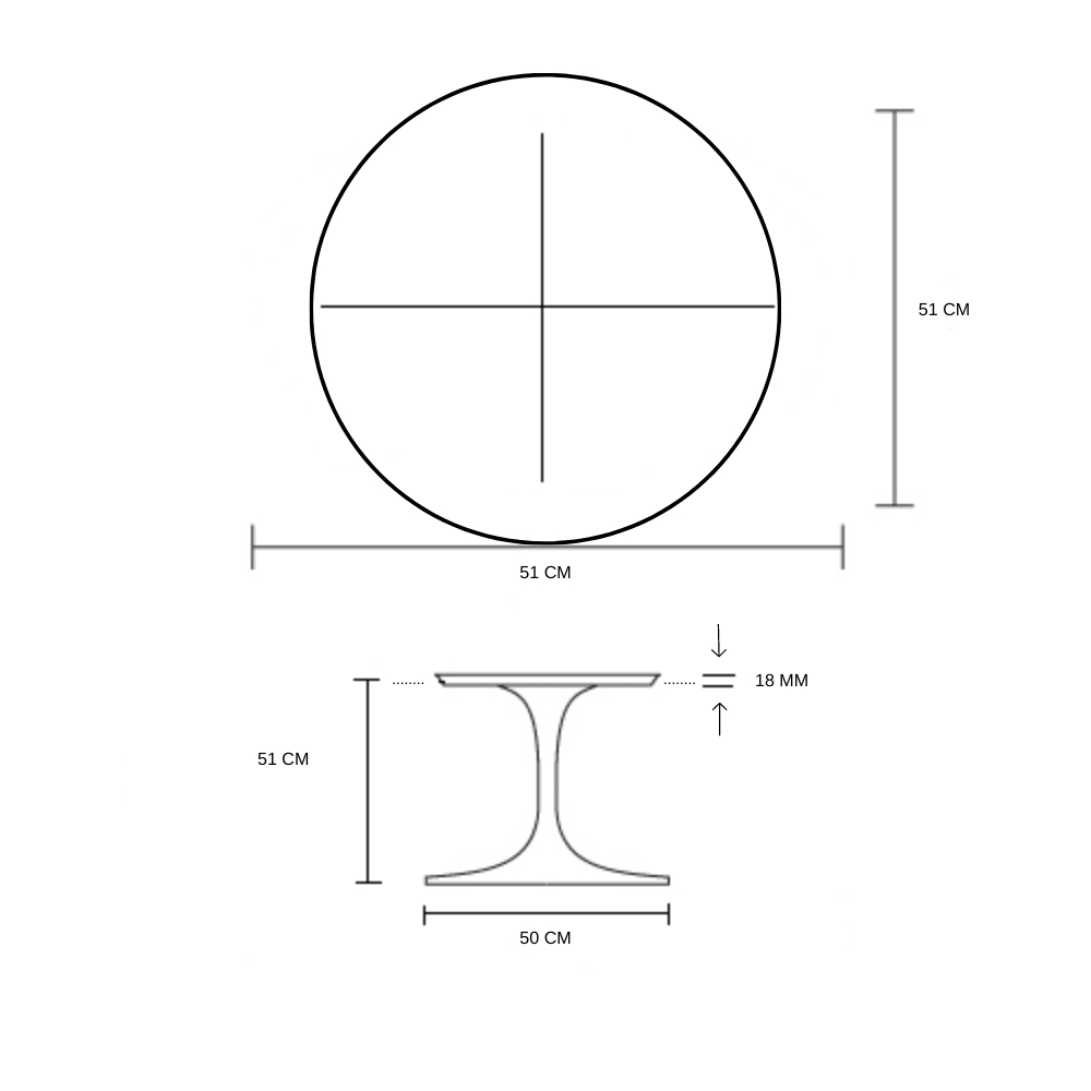 Mesa Lateral Tulipa Saarinen Redonda 51 cm - Freijó
