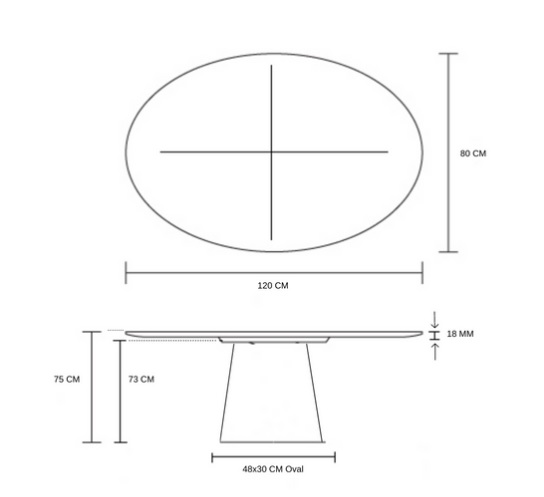 Mesa de Jantar Cone Oval 120x80 cm Base Laminada em Madeira Freijó