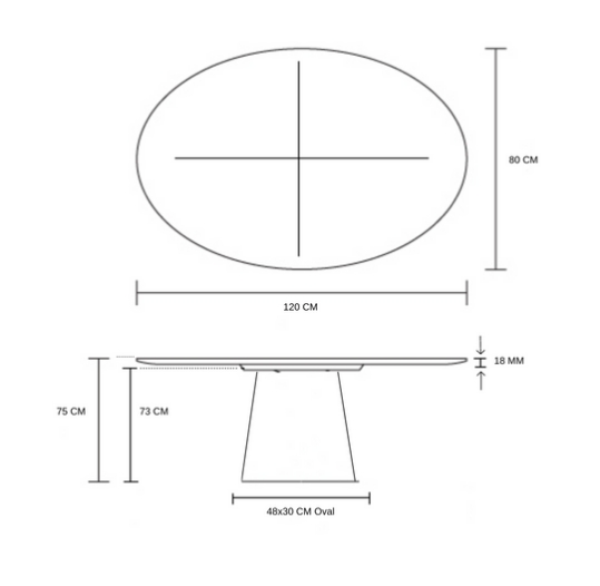 Mesa de Jantar Cone Oval 120x80 cm Tampo Madeira Freijó Base Madeira Freijó